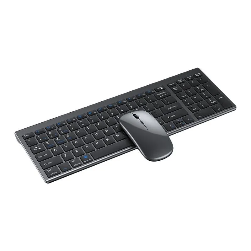 Keyboard and Mouse Set 2.4G Wireless Compatible with Computer Laptop - Black