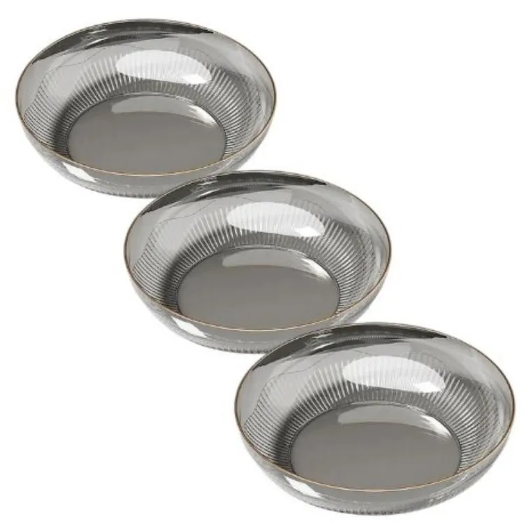 3 Set Fruit Bowls For Kitchen Counter - Black