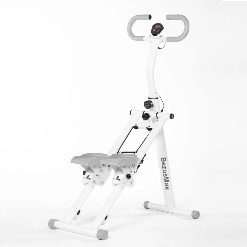 BezosMax Home Gym Stair Stepper - Full-Body Exercise, Adjustable Pedals - White