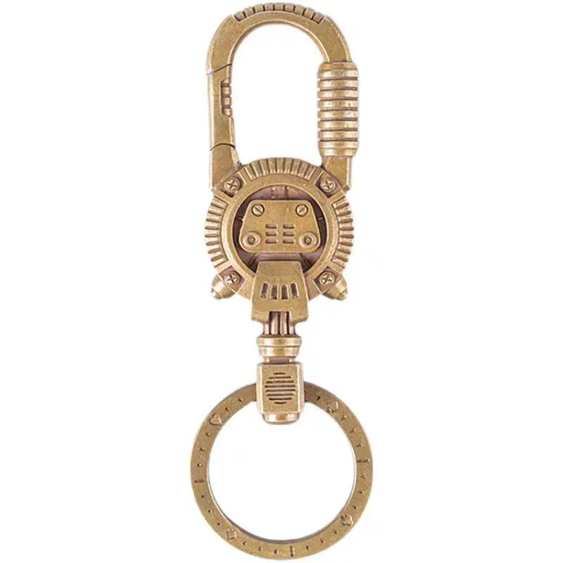 Handmade Brass Mechanical Keychain Heavy-Duty Carabiner Key Ring for Men
