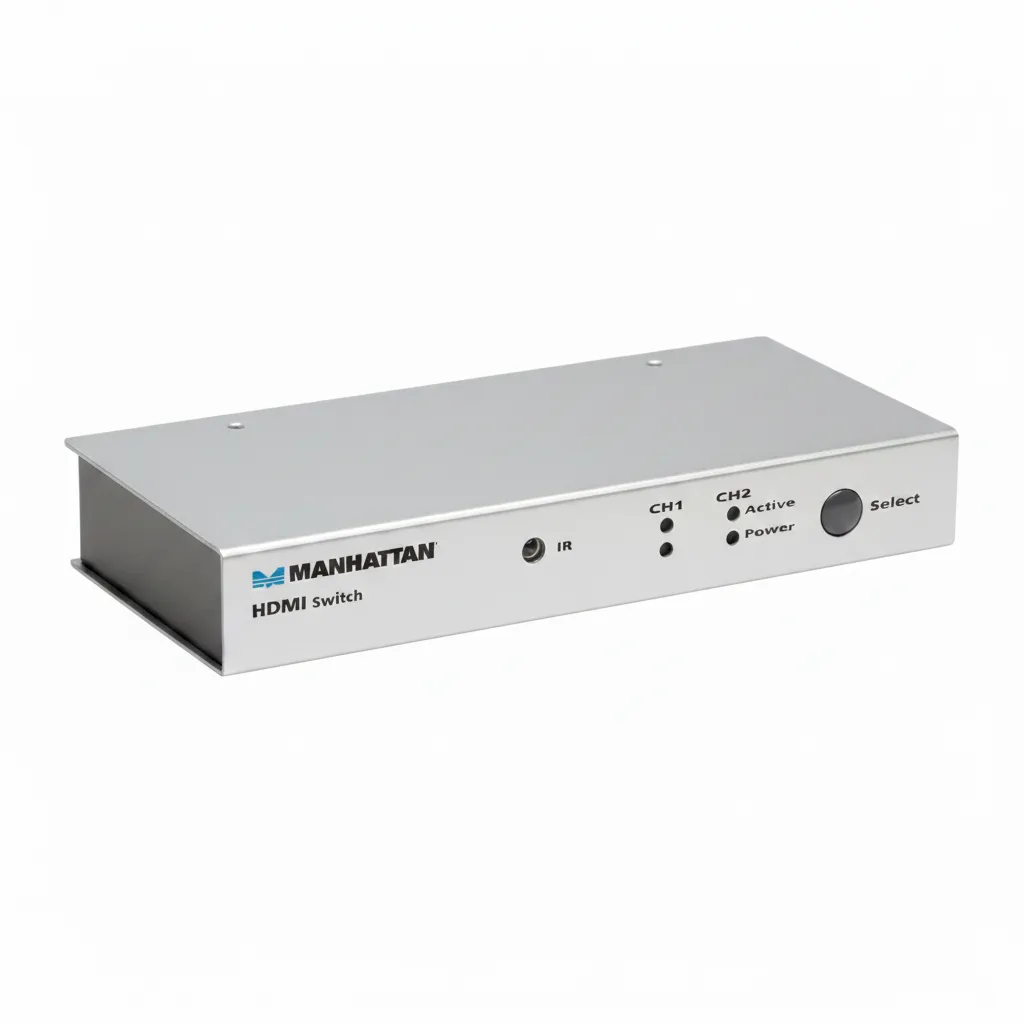 Manhattan HDMI Video Switch 2 Input to 1 Output Manual Selector - 2 Pack