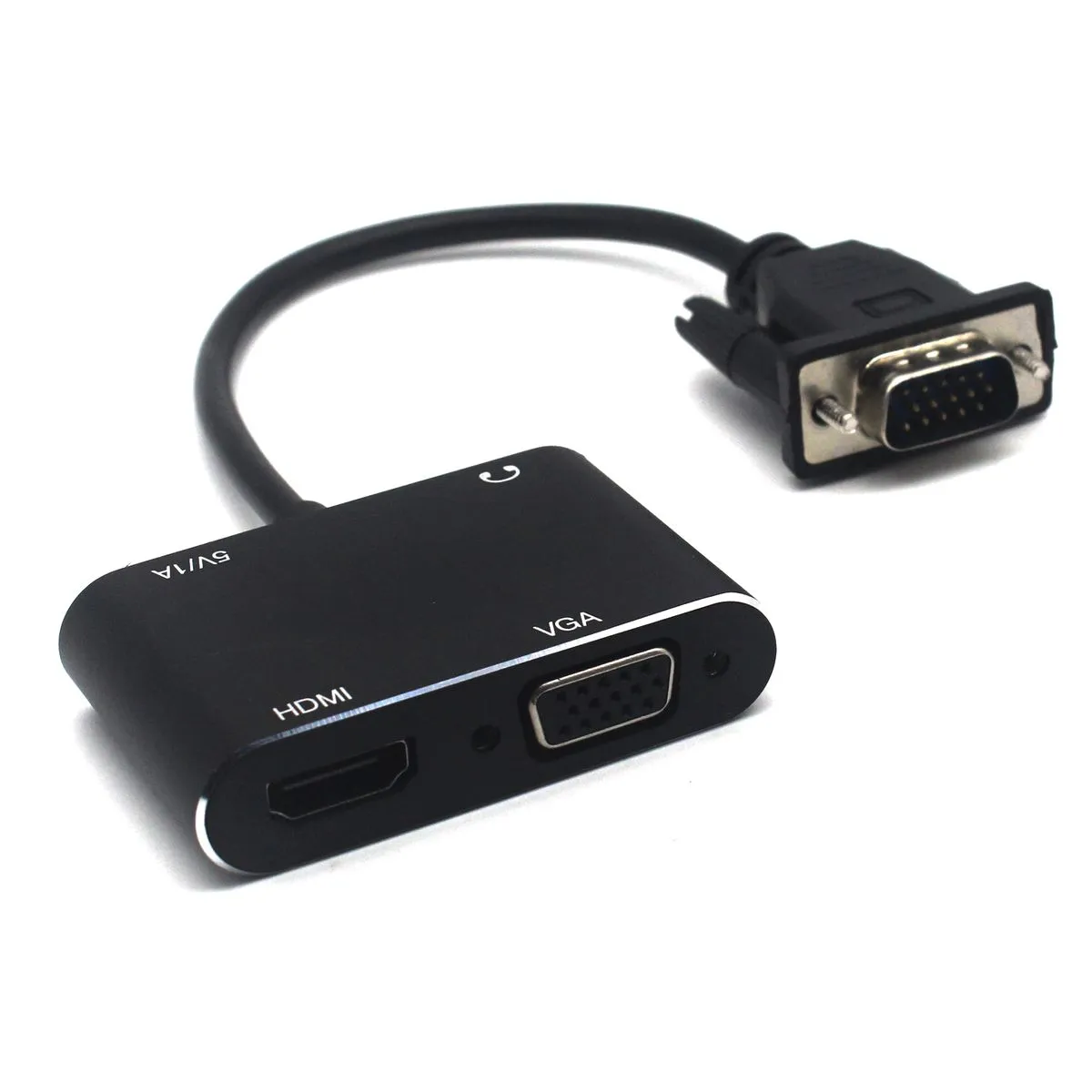 VGA to HDMI + VGA Adapter, 1080P Dual Display Converter with Audio Output