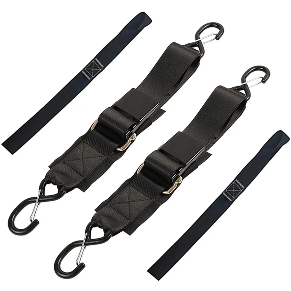 2-Pack Boat Trailer Tie-Down Straps, 2in x 4Ft Adjustable with Buckle