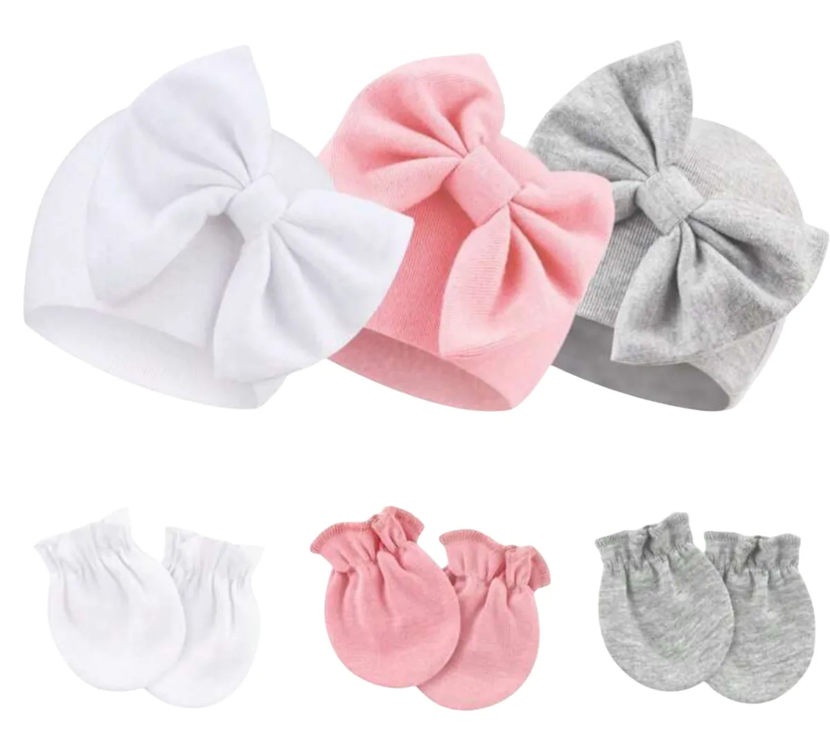 Baby Beanies and Mittens 3 pack
