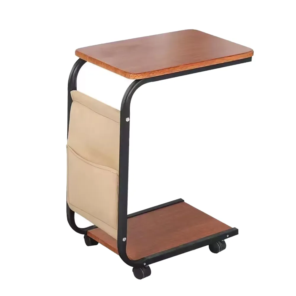 Double layer multifunctional square table with wheels