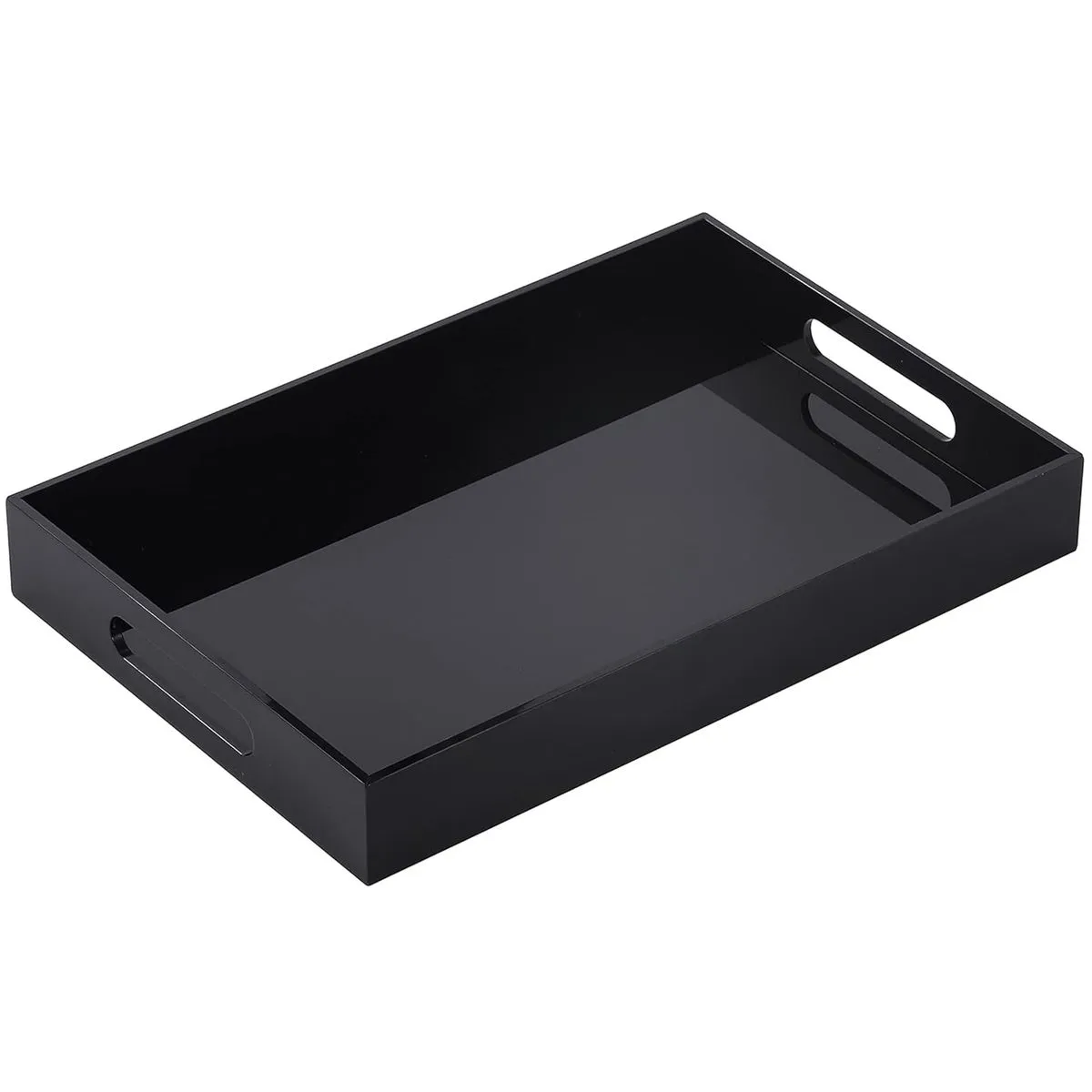 Clear Sturdy Acrylic Serving Tray,Makeup Drawer Organizer,Vanity Table - Black