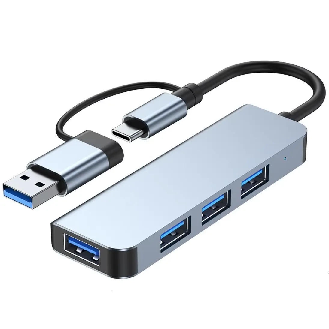 Aluminium Alloy OTG Adapter Expander Laptop Type-C Splitter USB HUB PD - 4 IN 1