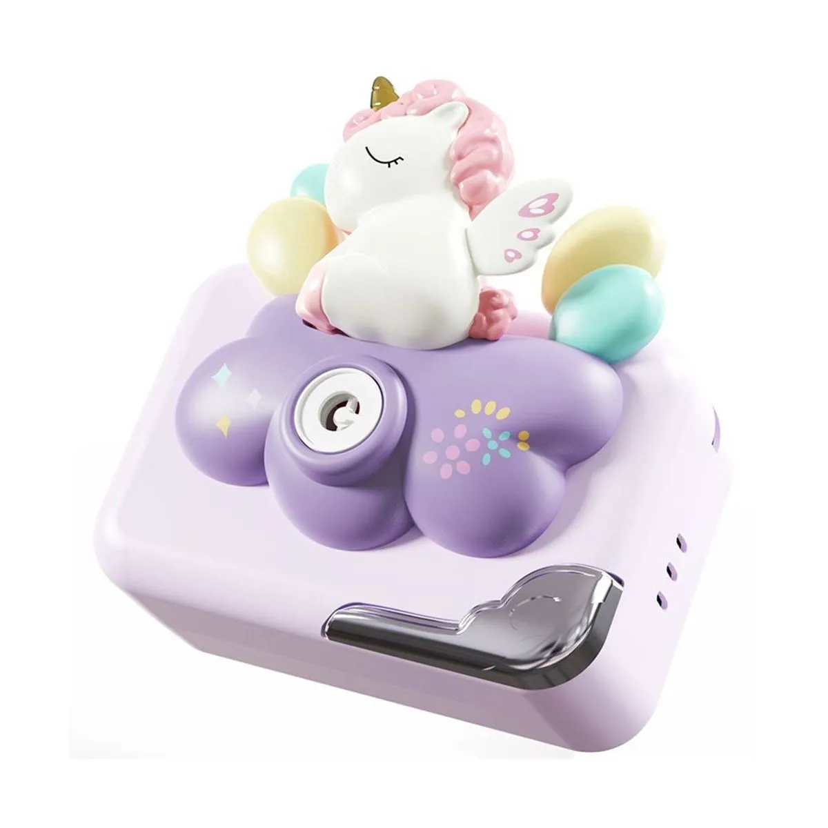 Toddlers Unicorn Electric Bubble Machine Camera Toy With Sounds & Light - Purple, Yellow