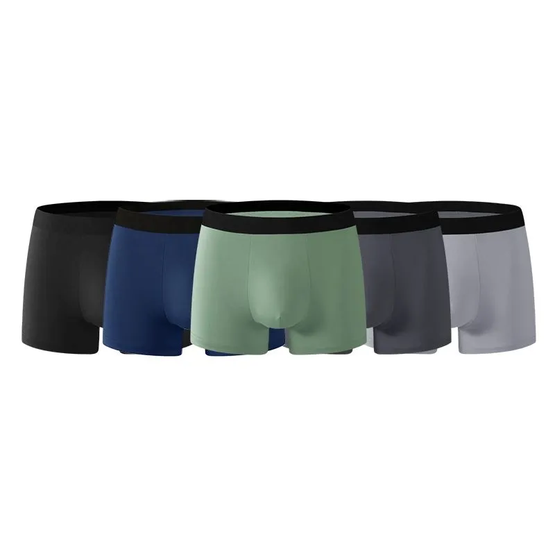OYY Men's Cool Dry Soft Boxer Briefs-Light Stretch Seamless Underwear 5Pcs