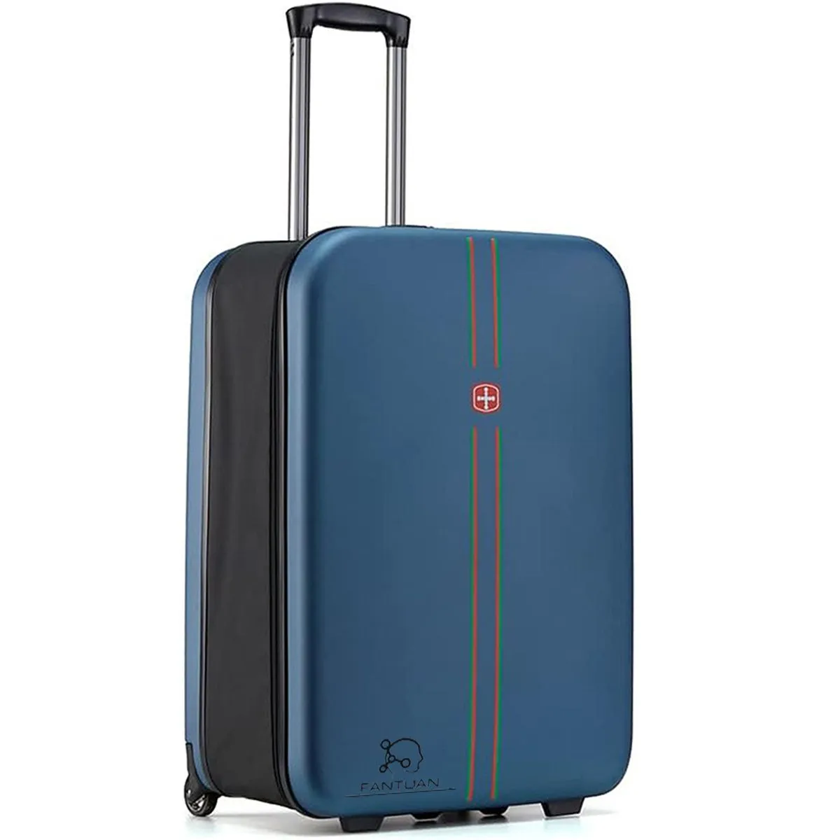 FANTUAN 20 Inch ABS Suitcase Roller Travel Luggage Foldable Lightweight - Blue, 20inch