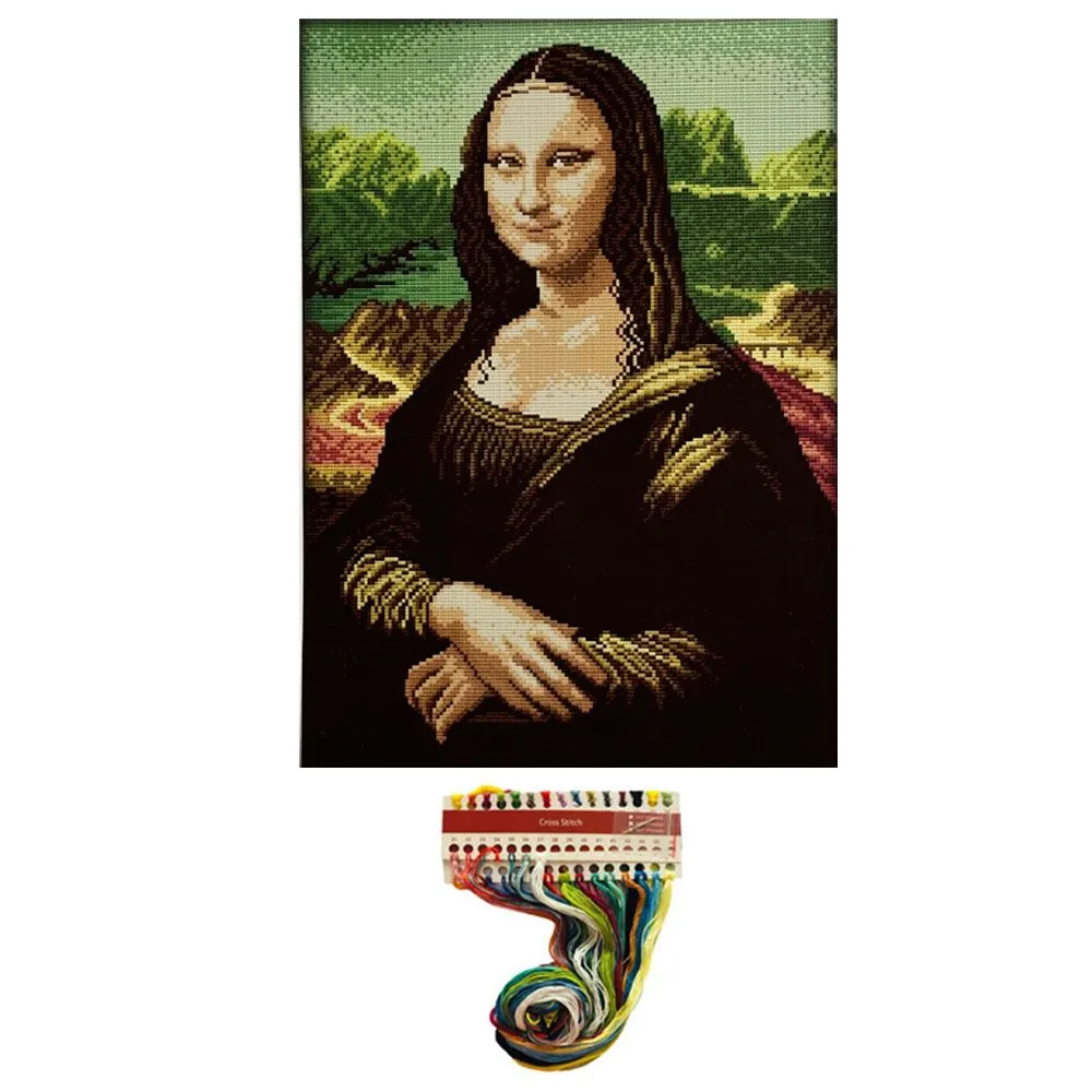 Cross Stitch Mona Lisa da Vinci 14CT Embroidery Sewing DIY Craft Kit