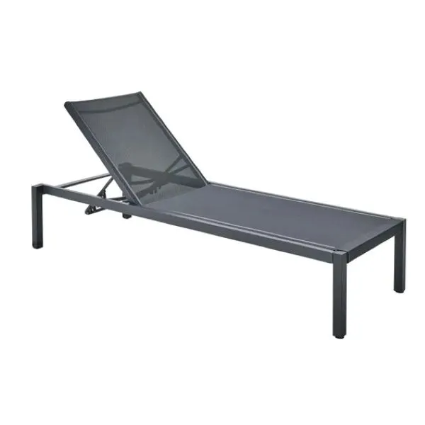 Sunbed Aluminium & Textilene Dark Grey