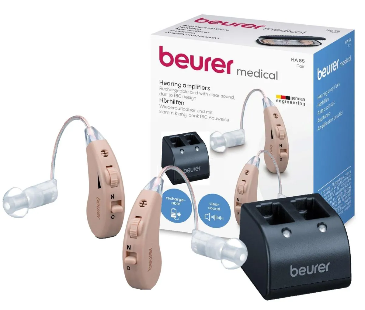 Beurer Germany Personal Sound Amplifiers HA 55, Behind-Ear, Rechargeable (x2)
