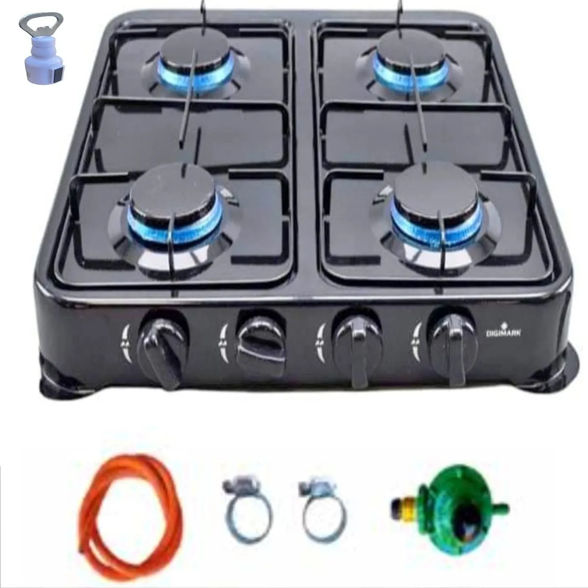 Portable 4 Plate Gas Stove And Bottle Opener