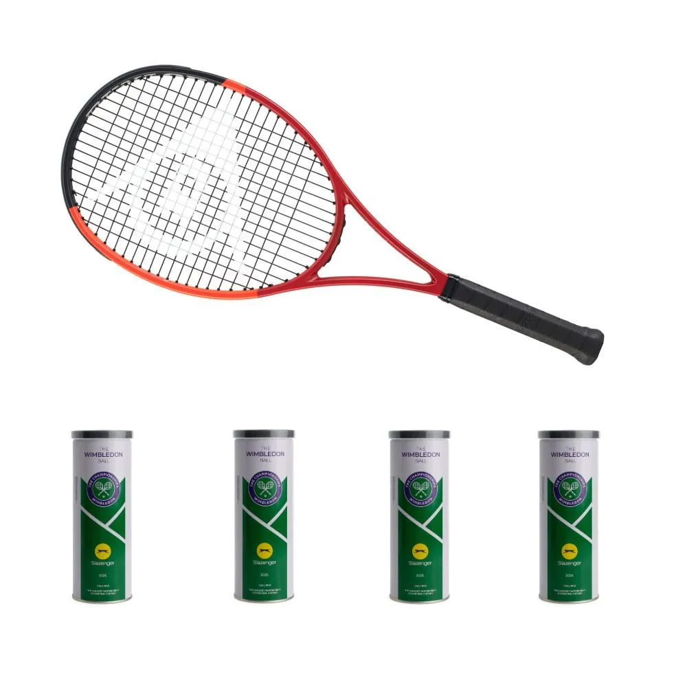 Dunlop Premium CX 200 G3 Racket & 4 Wimbledon Sea Level Tins