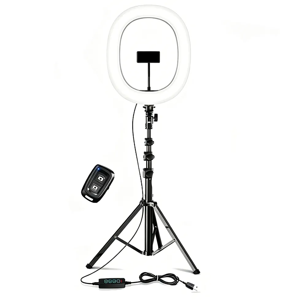 12 Inch RGB Ring Light 160cm Tripod Phone Holder Bluetooth Remote