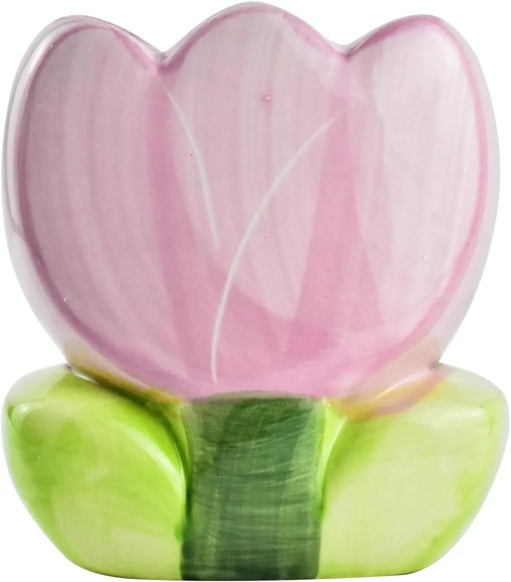 Ceramic Tulip Cosmetic Box, Organizers Make Up Stand Desktop Storage