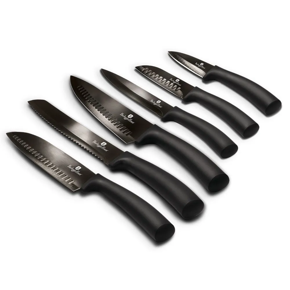 Berlinger Haus 6 Piece Marble Coated Knife Set - Black