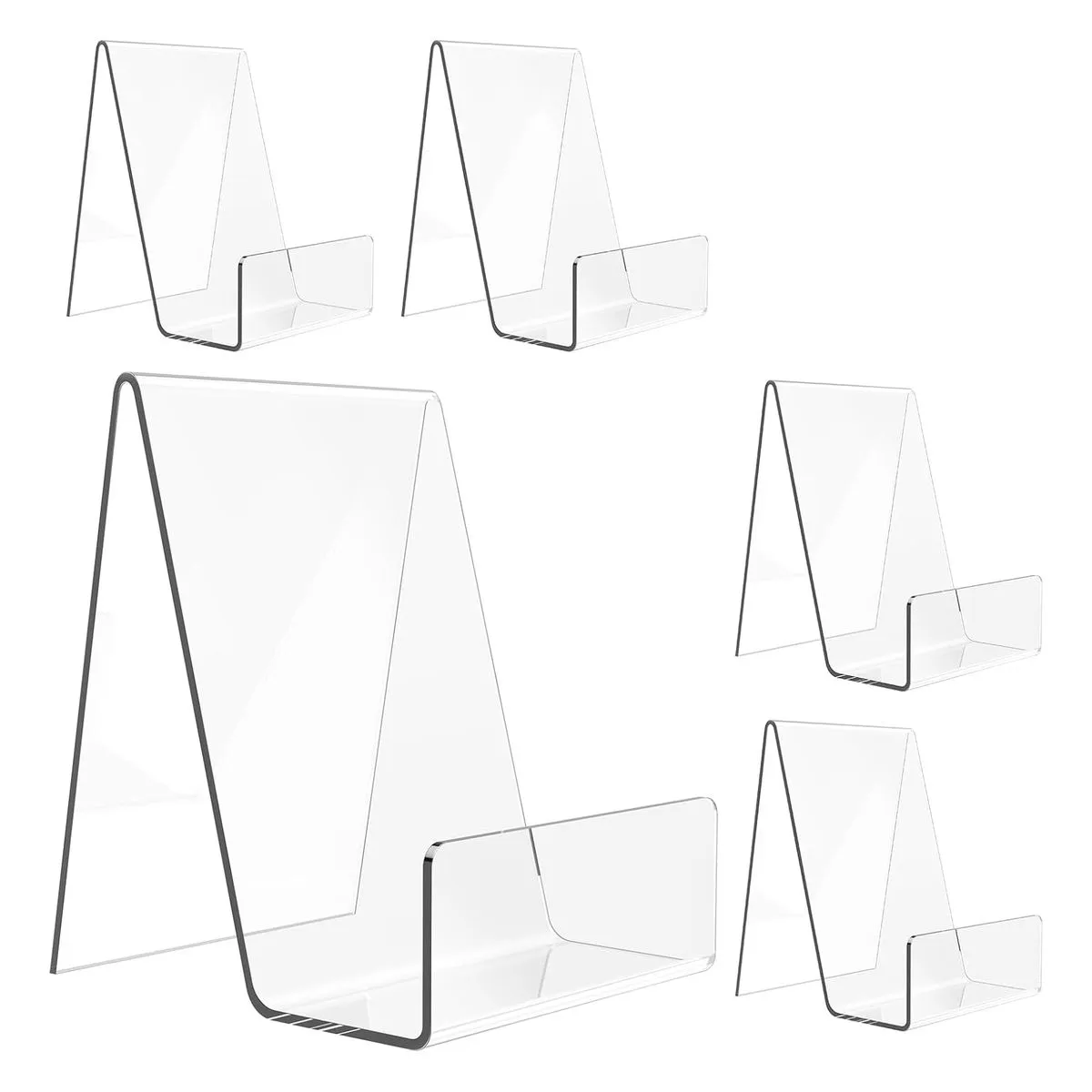 5pcs Clear Desktop Picture Display Easel Acrylic Book Stand Display Racks