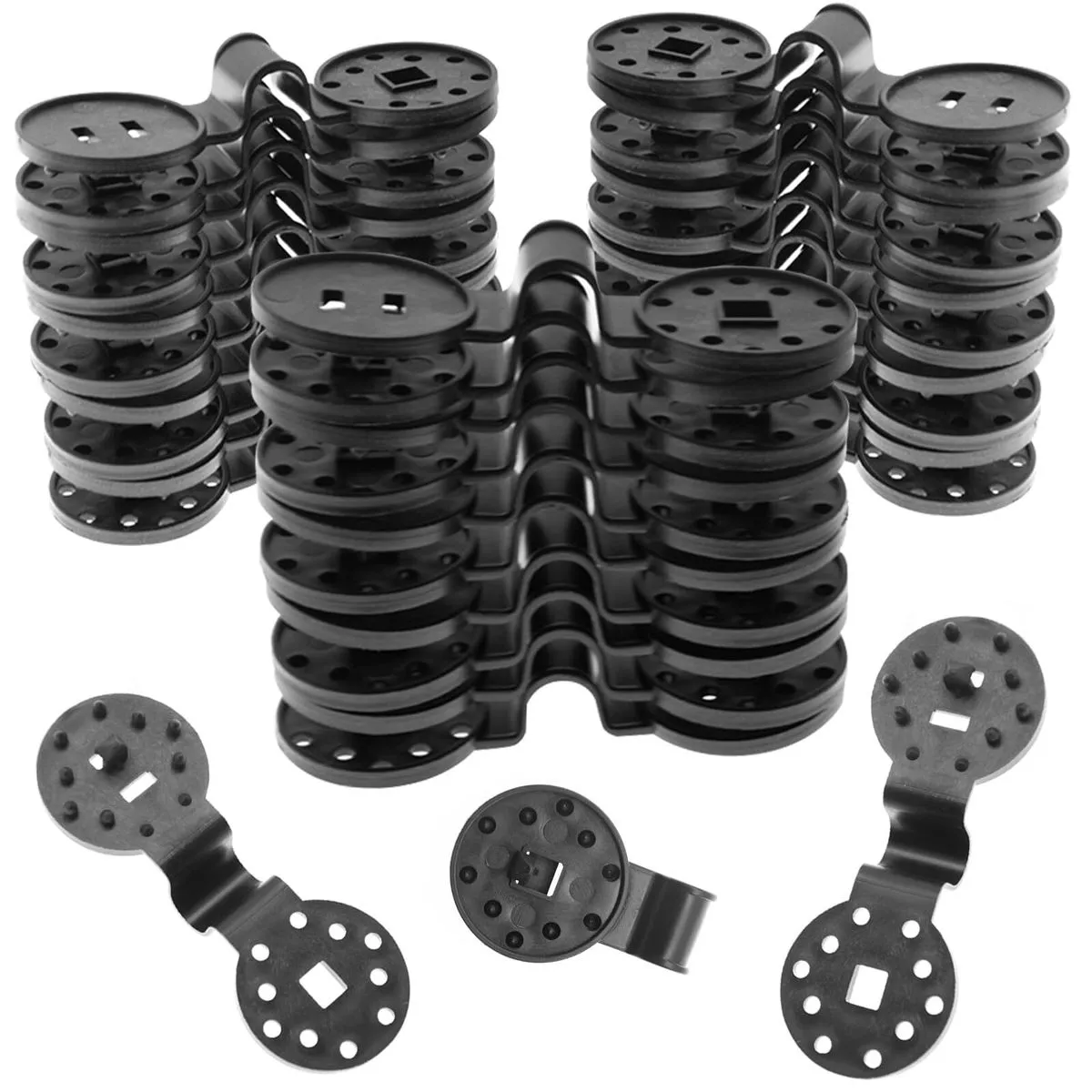 10Pcs Shade Cloth Clips Black Round Plastic Sun Shade Clip - 10pcs