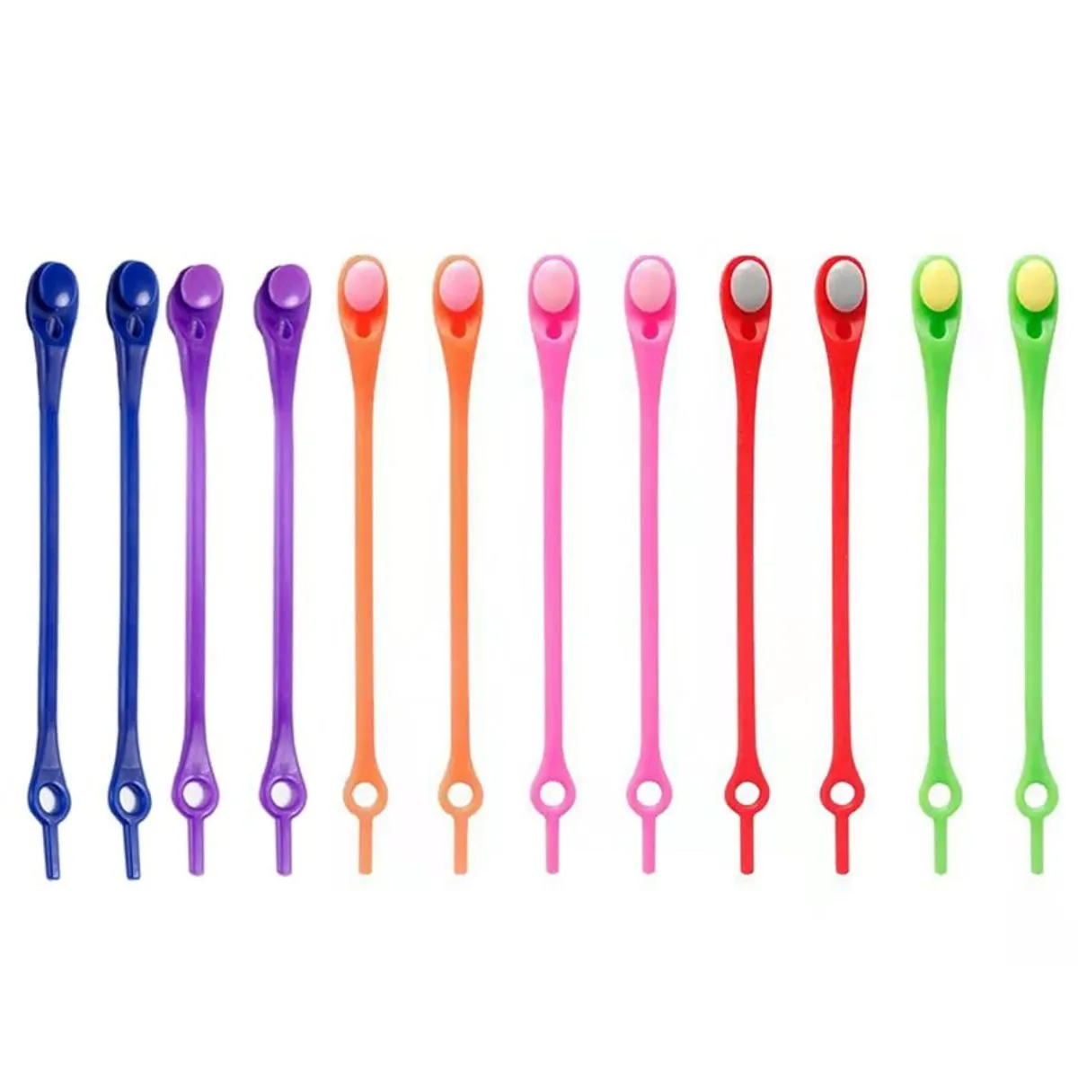 Colourful Lazy Shoe Laces Rubber No-Tie Shoelaces for Adults and Kids