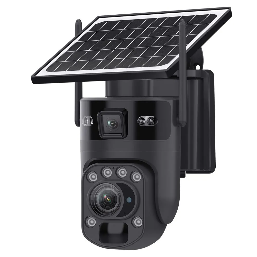 HiMost 6MP WiFi 20x Optical Zoom Dual Lens Solar Powered Security Camera - 1pcs