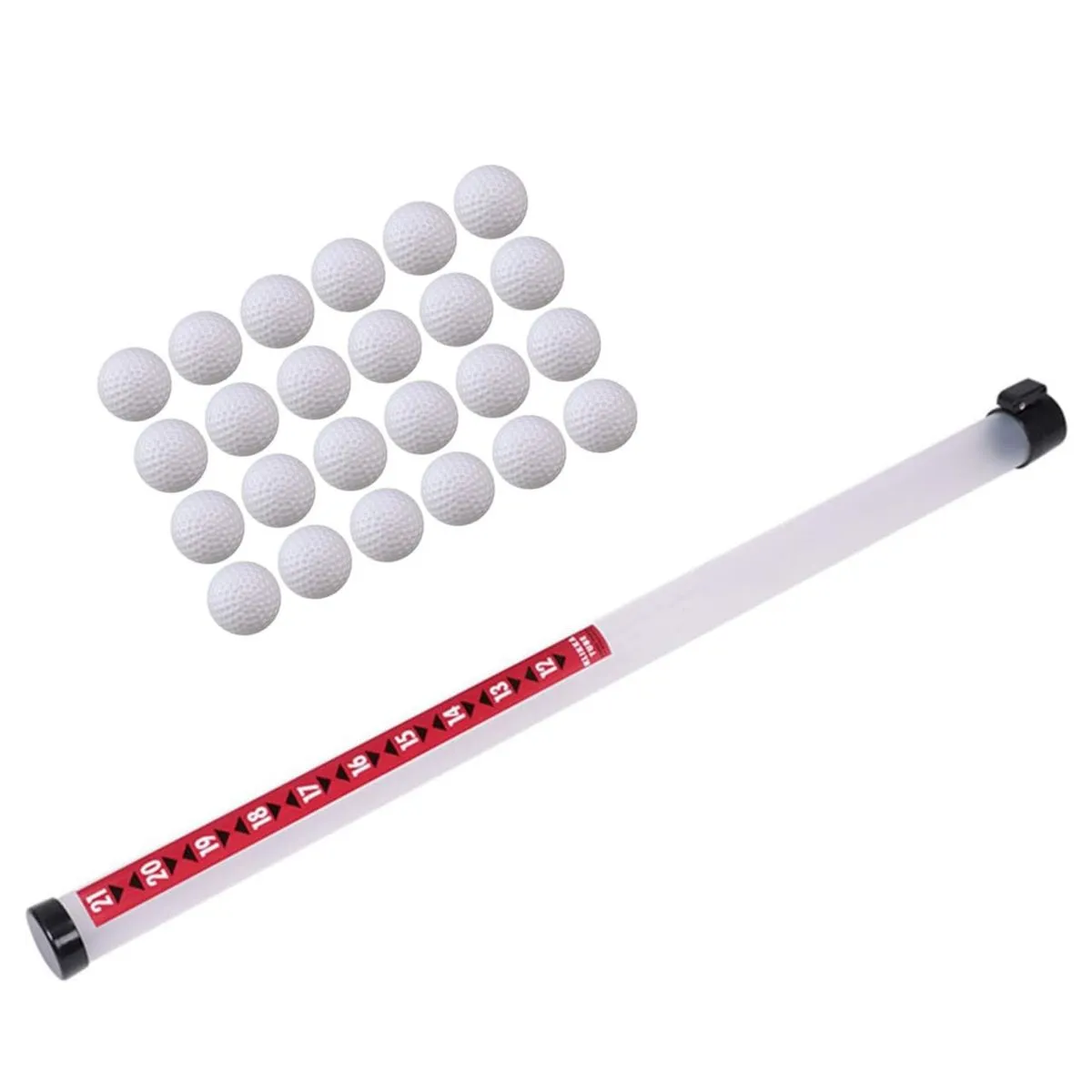 Golf Ball Picker Tube & 21 Floating Practice Balls Set - Transparent, Black