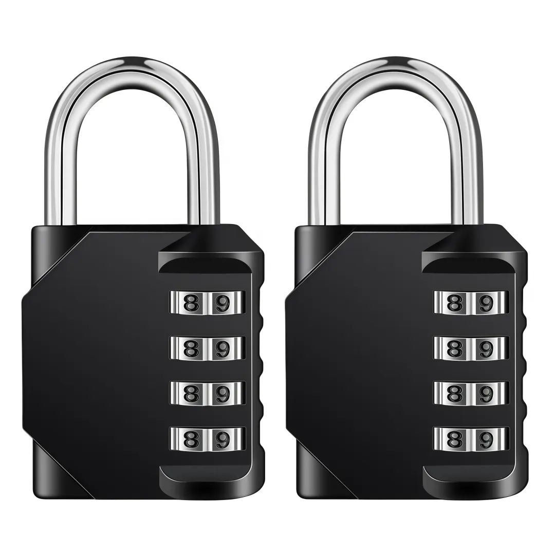 2 Pack 4-Digit Waterproof Combination Padlock For Gym Sports Cabinet
