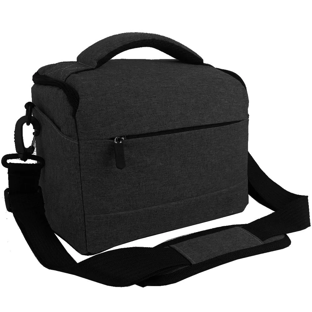 Portable Breathable Zipper DSLR Shoulder Camera Bag - Black