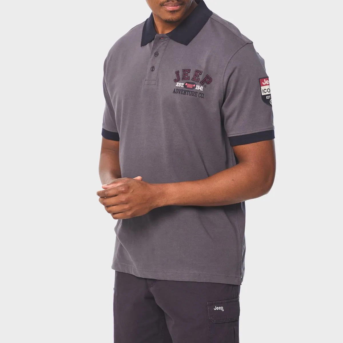 Men's Navy Applique Polo
