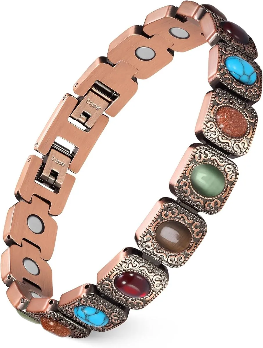 Pure Copper Bracelets for Women, Ultra Strength Magnetic Bracelet