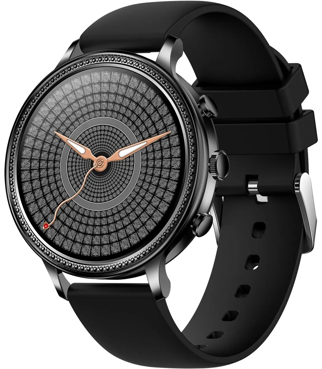 Lady Women Smartwatch Fitness Tracker Heart Rate Monitor, 110+ Sport Modes - Black
