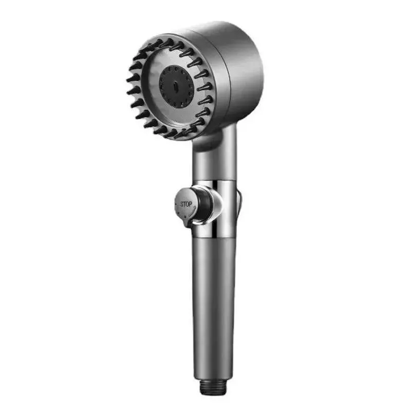 High Pressurized Filter Shower Head 3-Mode Adjustable Spray Massage - Light Grey