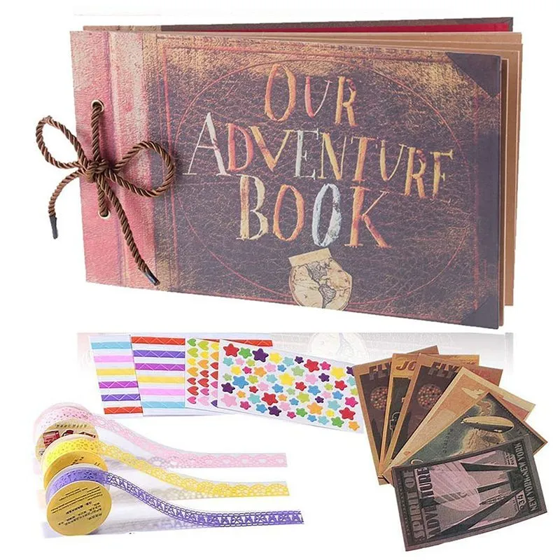 Our Adventure Book DIY Scrapbook Photo Album Kit with Gift Box - 19x27cm