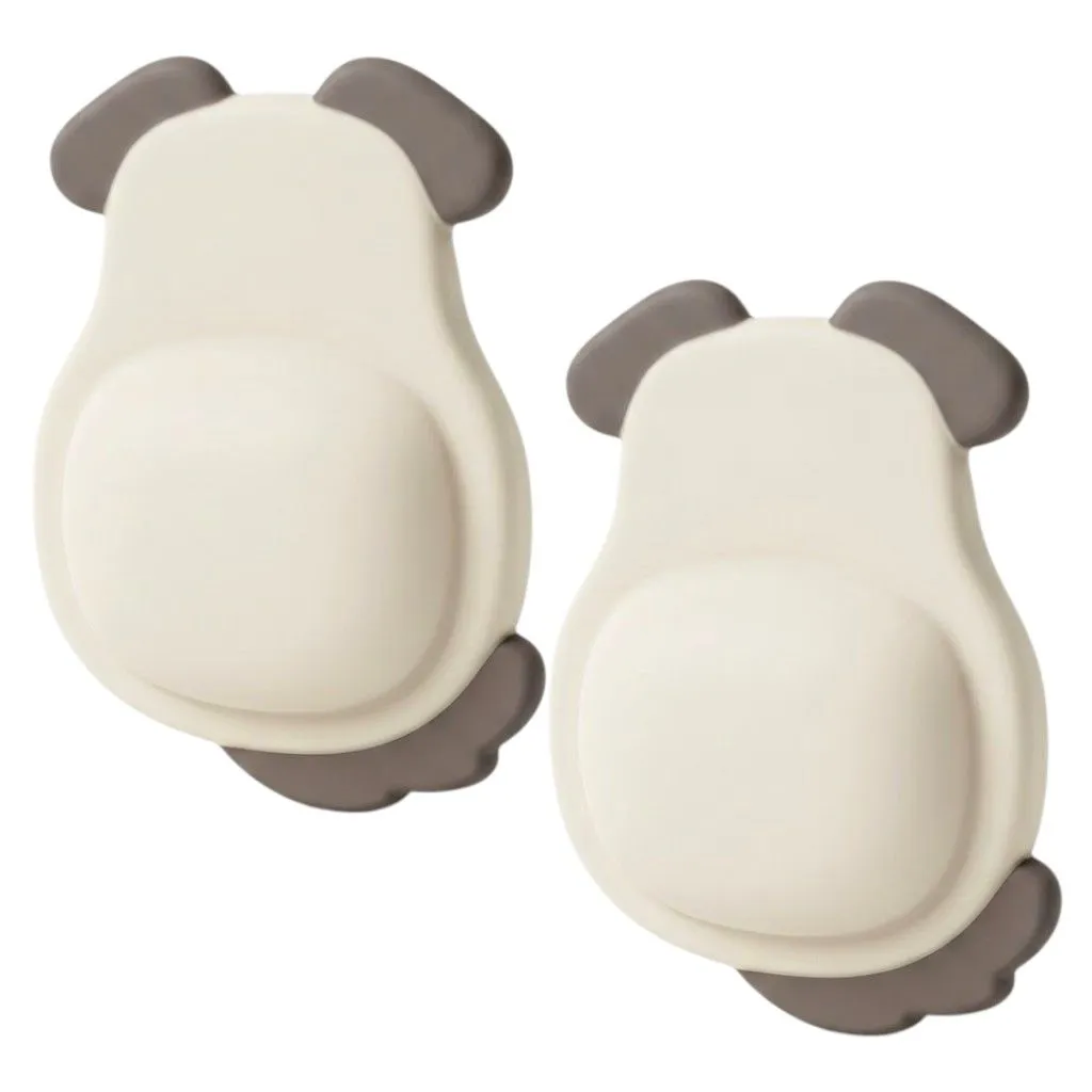 2 Pack - Dog Anti-Collision Door Handle Wall Protector - Brown & White
