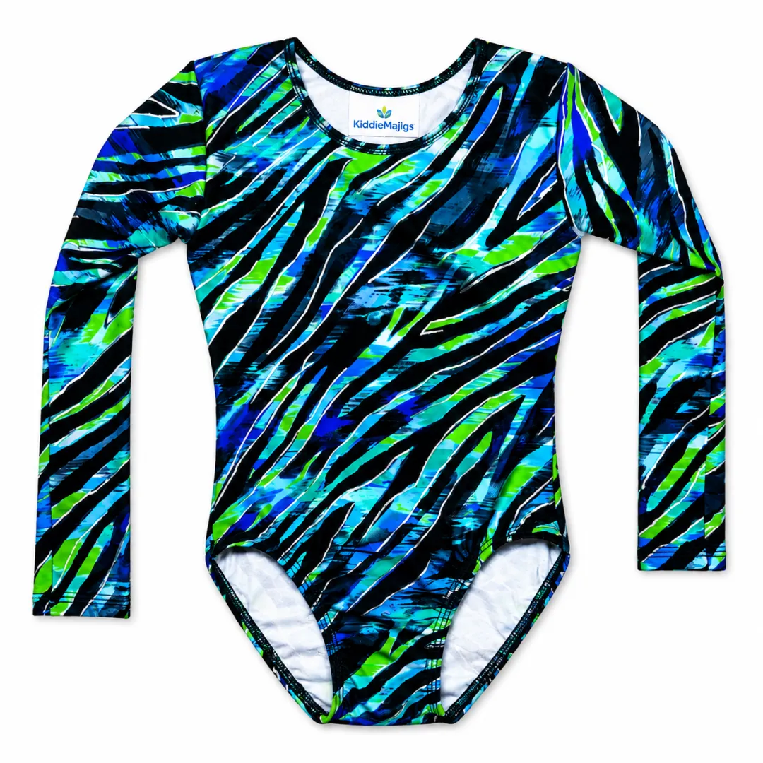 Electric Jungle Long Sleeve Gymnastics Leotard - Gymnastics for Girls