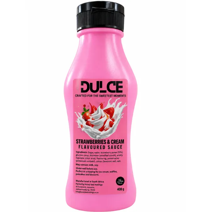 Strawberries & Cream Flavoured Sauce 400g - Dulce