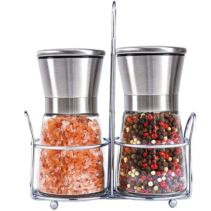 Stainless Steel Pepper Grinders - Set of 2