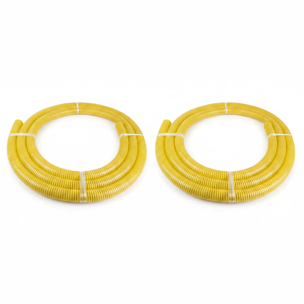 Heliflex Flexible Yellow Tube - 40mm Diameter, 5m Length - 2 Pack