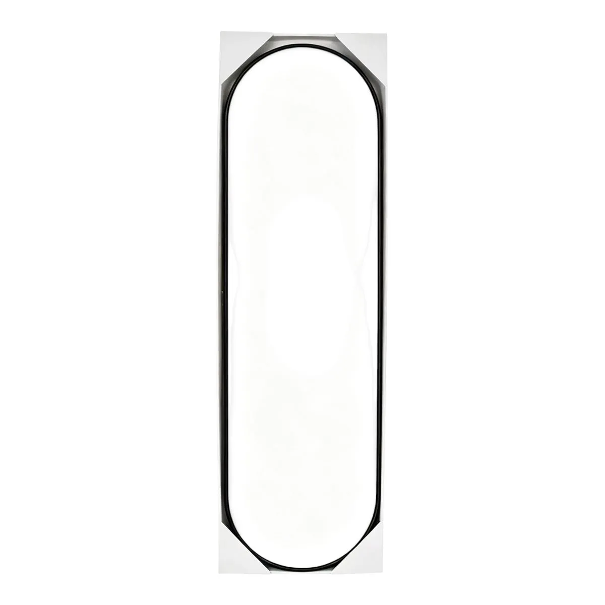 MX092-Oval Plastic Pill Framed Mirror-30cm x 100cm - Black