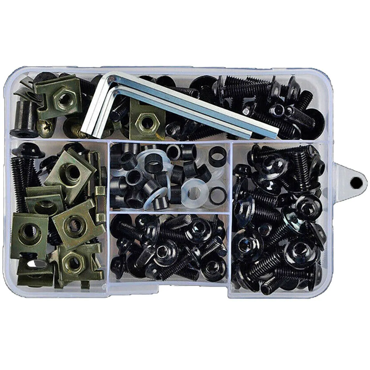Motorcycle Screw Accessories Set 195 PCS-Fairing Bolts Clips - Black