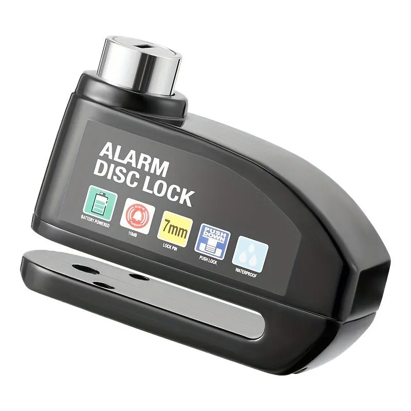 Bicycle & Motorcycle Disc Brake Lock Alarm - Anti-Theft Electric Lock - Black