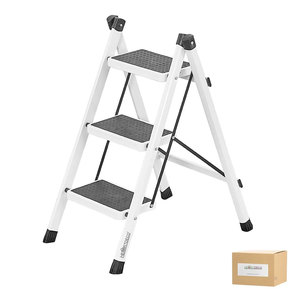 Heartdeco Folding Kitchen Step Stool Ladder