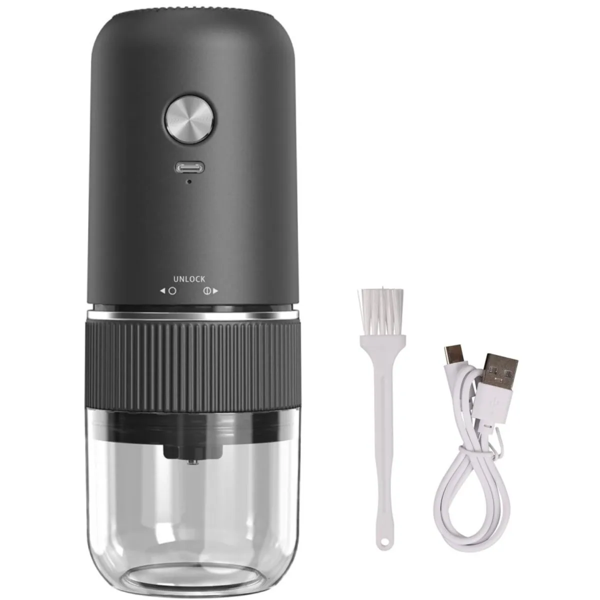Adjustable Coffee Bean Grinder, Portable Electric Coffee Grinder - Black