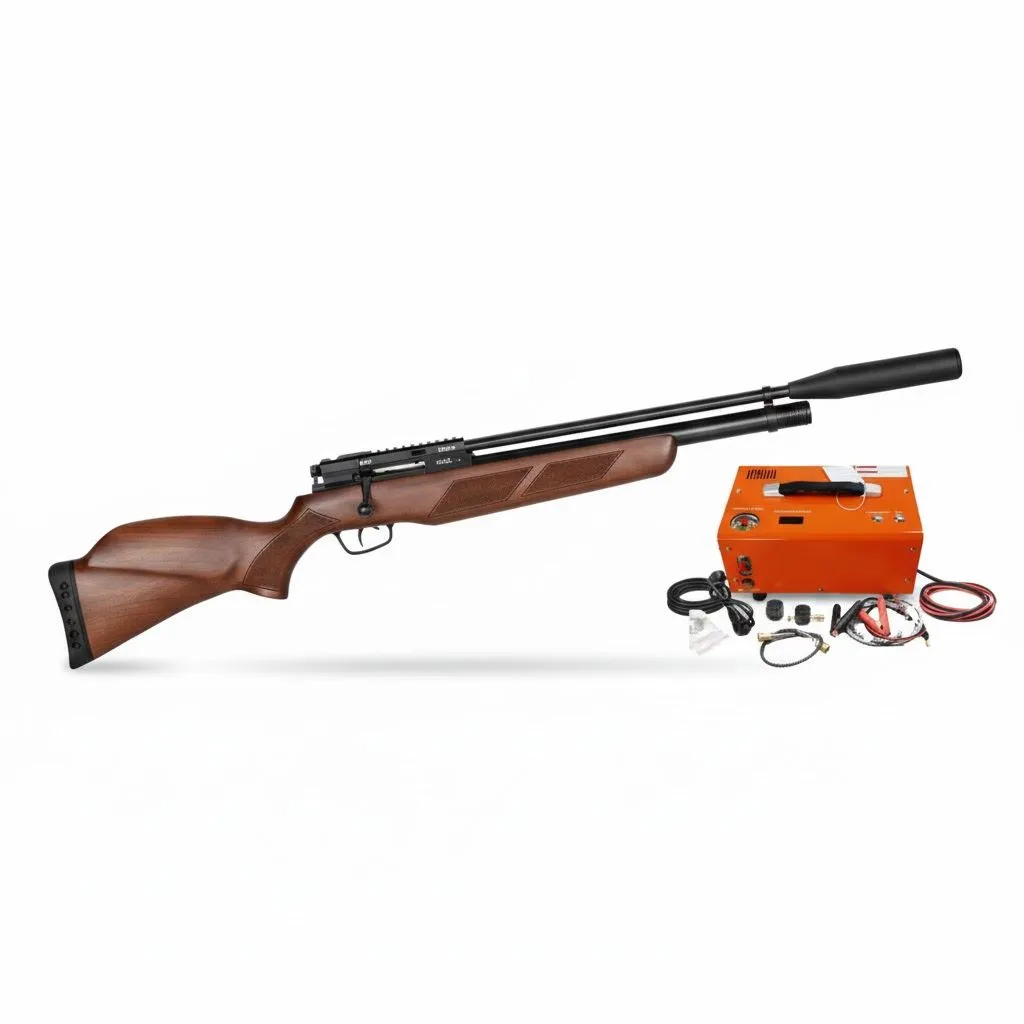 Gamo Coyote Whisper .177 PCP Air Rifle & KuVut 12V PCP Compressor Combo