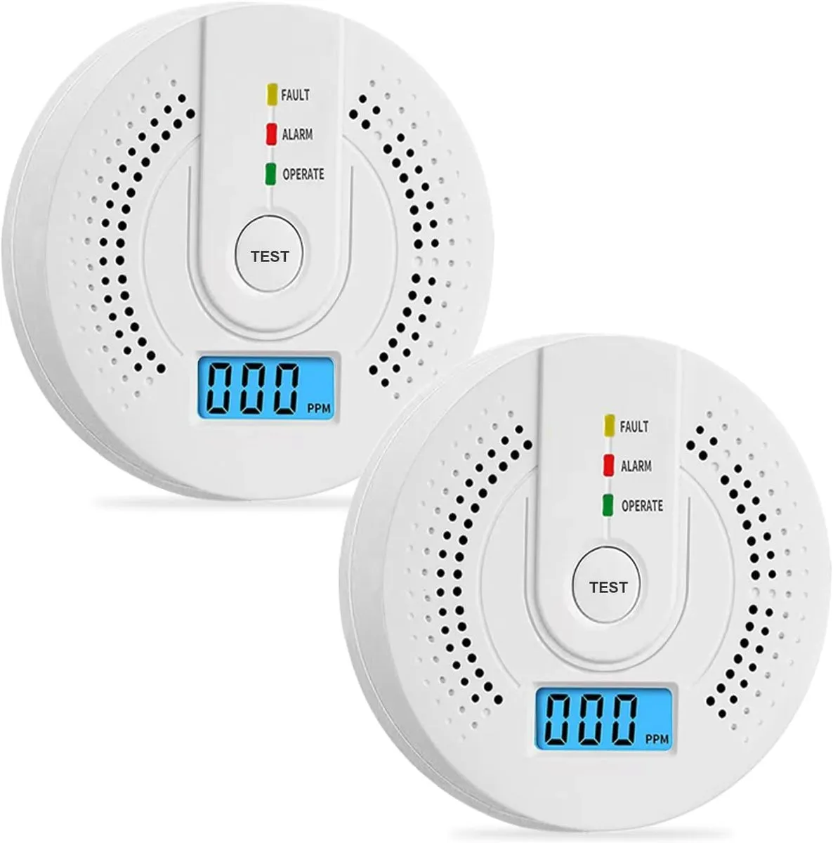 Carbon Monoxide Detector, CO Gas Monitor Alarm, AA Battery Powered CO Sensor