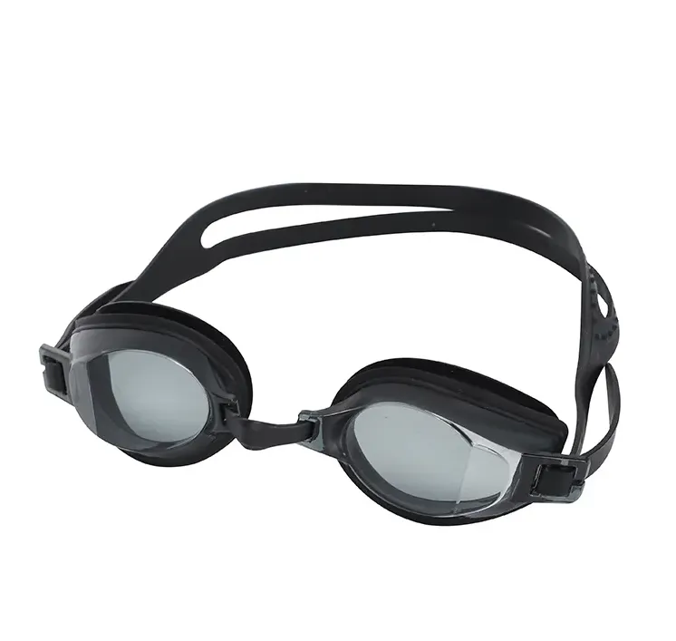 Silicone Adult Swimming Goggles Anti Fog UV Protection - Black