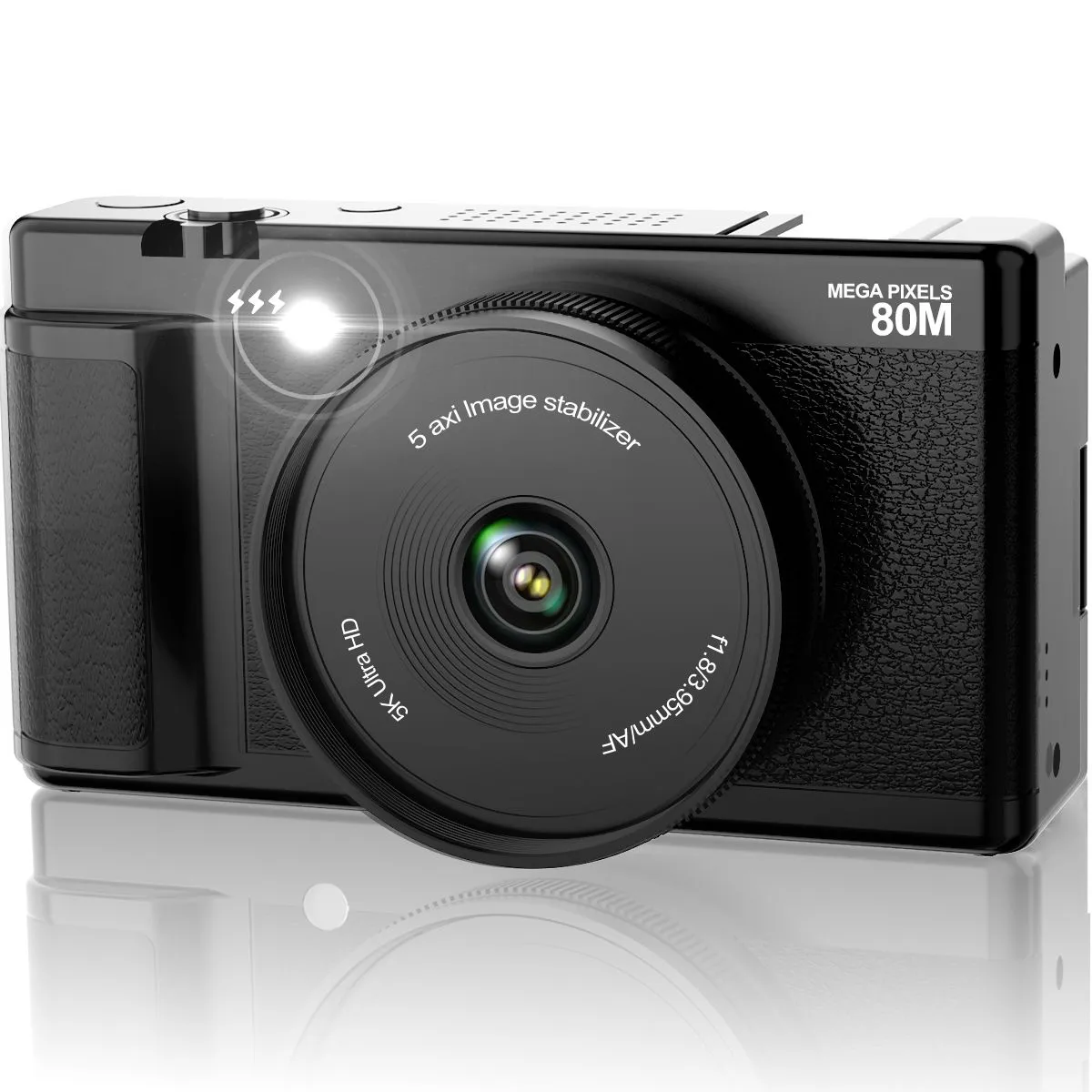 5K Digital Camera 80MP Vlogging Camera for Beginners with Swivel Screen