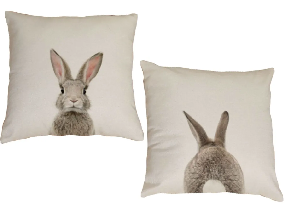MamaMia-Throw Cushion Pillow Cover Set of 2 - Bunny - Cover Only