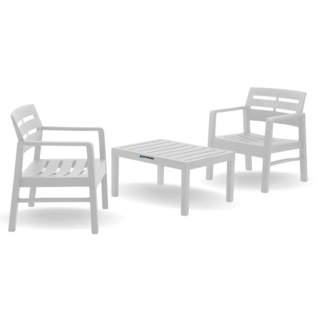 ECONOFURN Progarden Lombok 3 Piece Patio / Balcony Set - White